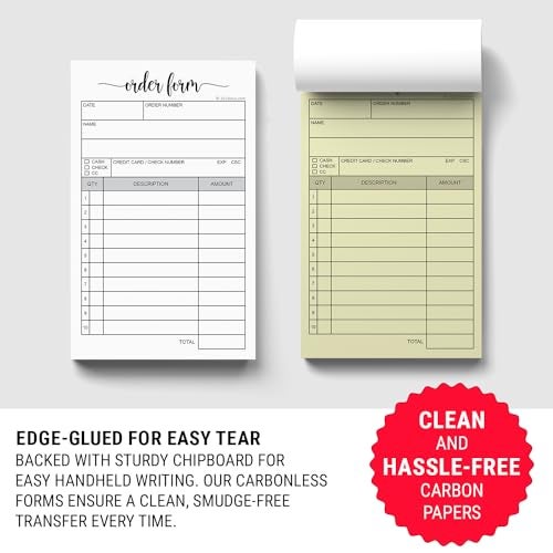 321Done Order Form Pad with Carbon Copies for Small Boutique Business, 2-Part Carbonless Carbon Copy Duplicate, Sales Order & Invoice Pad, 3.4x5.5 Handheld, 50 White/Yellow Sets - Made in USA - Image 4