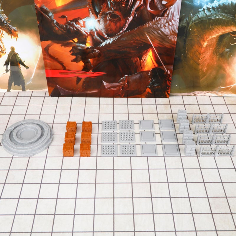 AUSPDICE Dungeon Walls 40pcs 28mm Miniature RPG Terrain Modular System DND Terrain Building Accessories for Tabletop RPG Role Playing Scenes Gift of Christmas Halloween for DM Expansion Pack 2 - Image 3