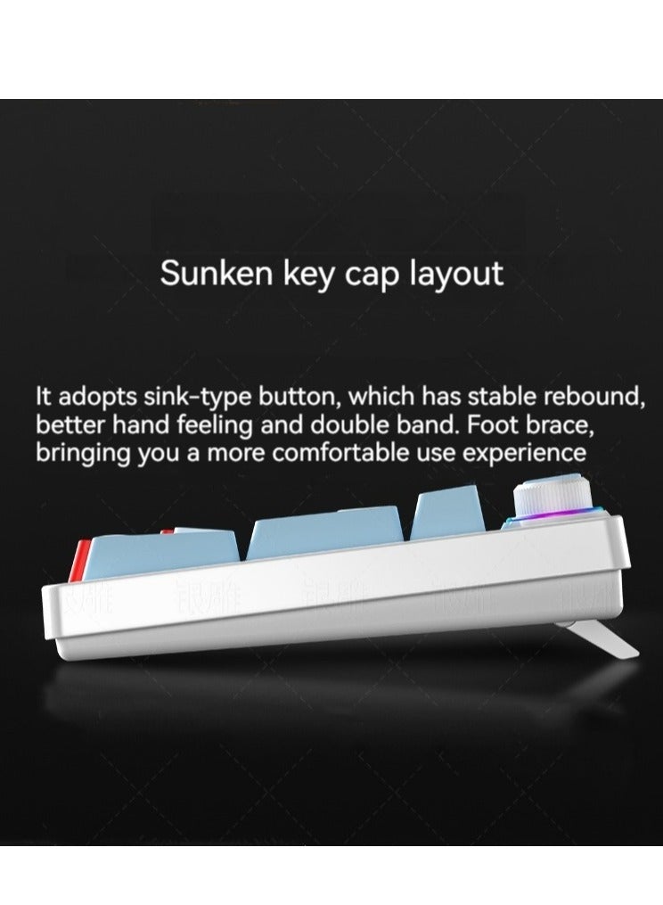 New K700 luminous mechanical keyboard gaming keyboard multi-function knob 96-key wired color matching computer keyboard