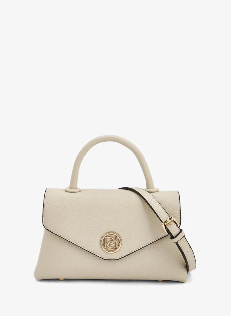 بابريكا Textured Satchel Bag With Detachable Strap