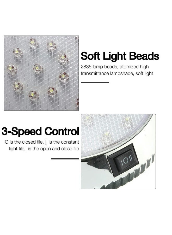 Loquat RV Interior Light, 2 Pcs LED Ceiling Dome Light with 46 LED, DC 12V Downlight for Campervan, Motorhome, Vehicle, Boat, Trailer, Marine -Round White - Image 2