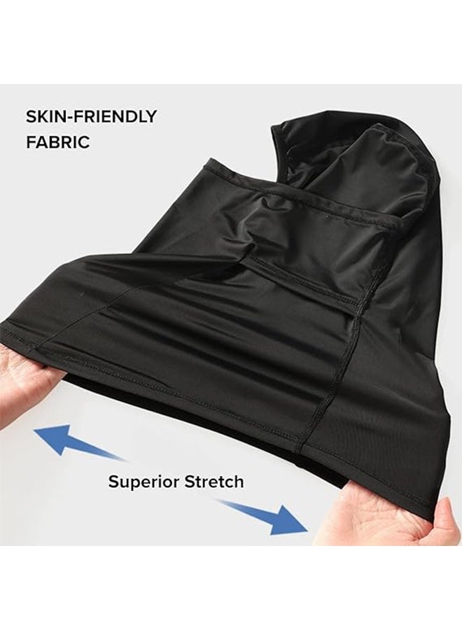 Generic 2Pcs Balaclava Face Mask UV Protection Ice Silk for Men Women Sun Hood Cycling, Climbing, Running (Black+Grey) - Image 3