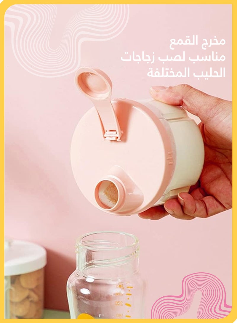 She&Little 2 Pcs Baby Formula Dispenser, Portable Milk Powder Containers, 4-Compartment Large Capacity, Stackable Milk Storage Box for Travel (200ml, Blue & Pink) - Image 3