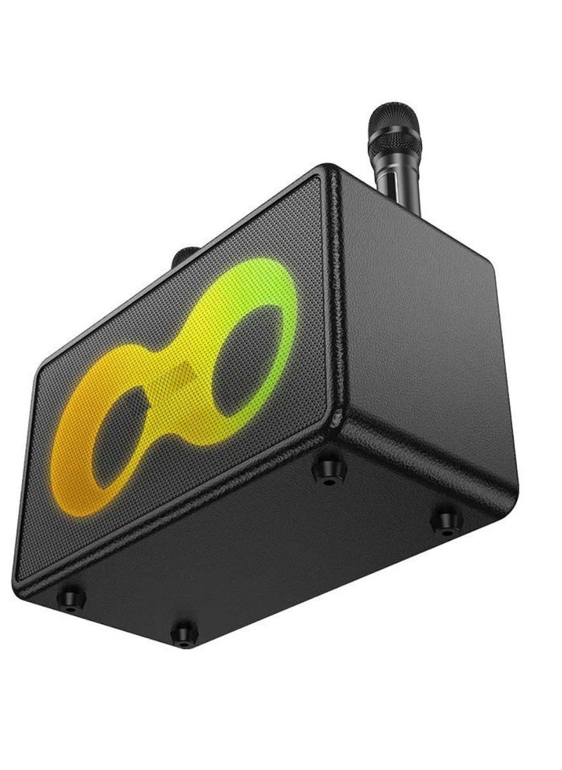 JAJEEK - Portable Bluetooth Speaker with 60W Peak Output | Dual 15W Full-Range Drivers & 5W Tweeter | Dual Wireless Microphones | RGB Strobe Lights | Dual 3000mAh Battery | USB-C Fast Charging | 6H Music / 8H Mic Use | Bluetooth/TF/USB/AUX Support | Echo & Reverb Control | Ideal for Parties, Karaoke & Outdoor Use - Image 1
