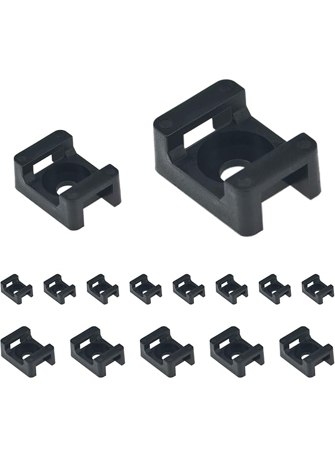 promass 190 Pieces Black Cable Tie Bases,Cable Tie Mounts,Cable Tie Saddles (Black) - Image 1