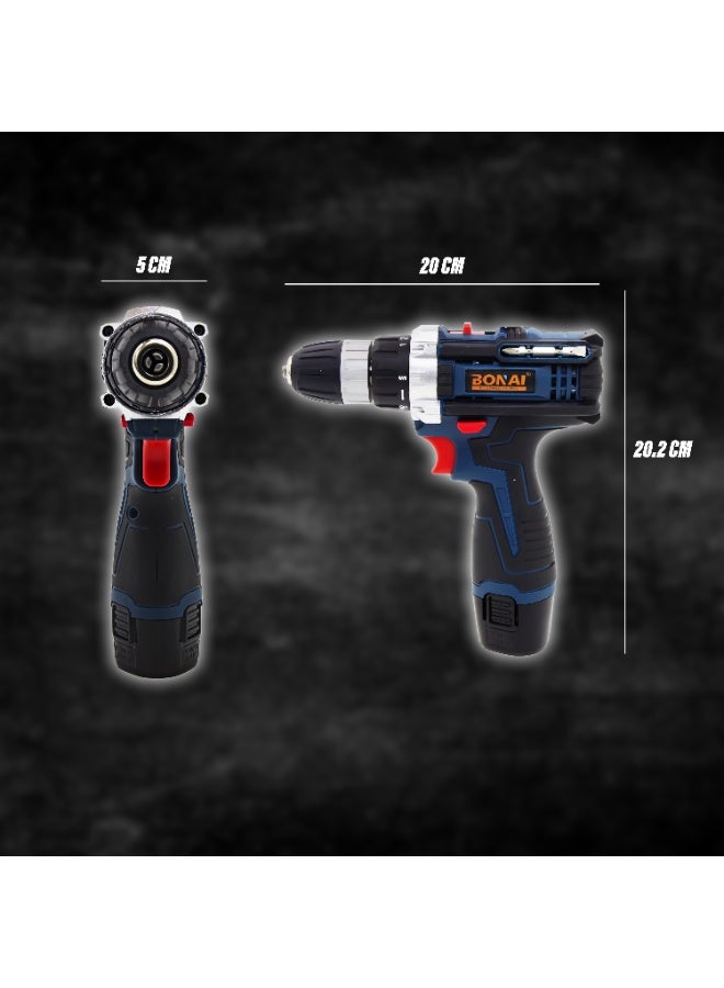 Bonai 12V Lithium Cordless Impact Drill Driver BN-HK103, 60–100Nm High Torque, 1500 RPM Variable Speed, 3000 IPM Hammer Action, Compact Power Tool - Image 4