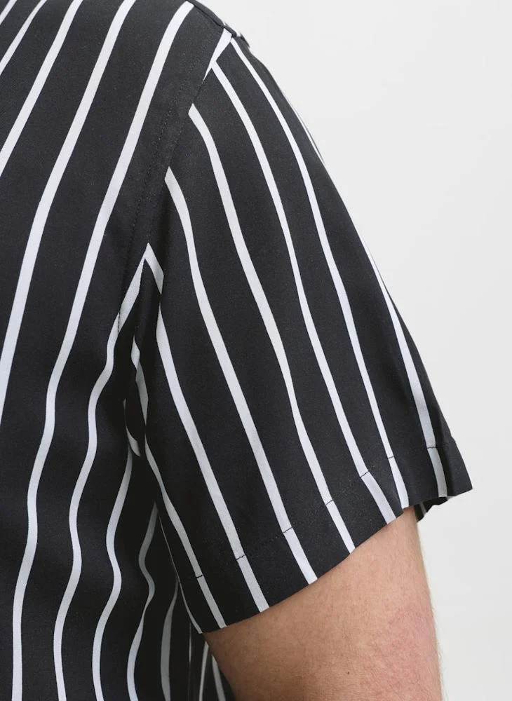 JACK & JONES  Plus Size Striped Short Sleeve Shirt for Men | Best Price UAE