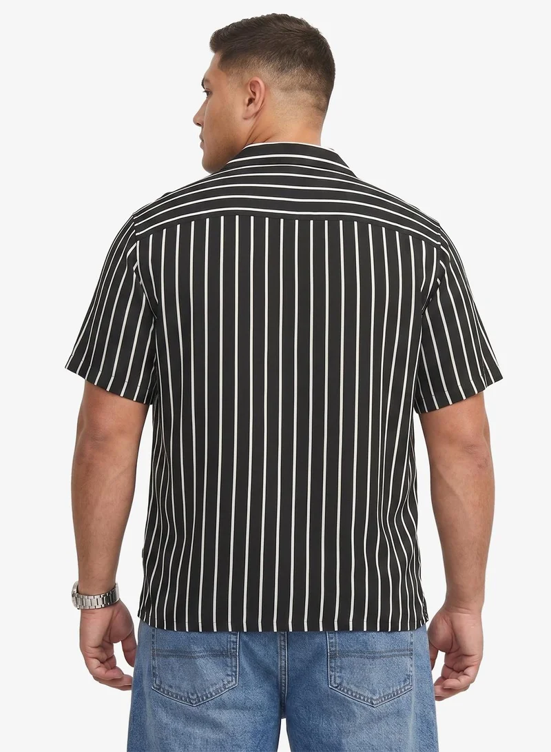 JACK & JONES  Plus Size Striped Short Sleeve Shirt for Men | Best Price UAE