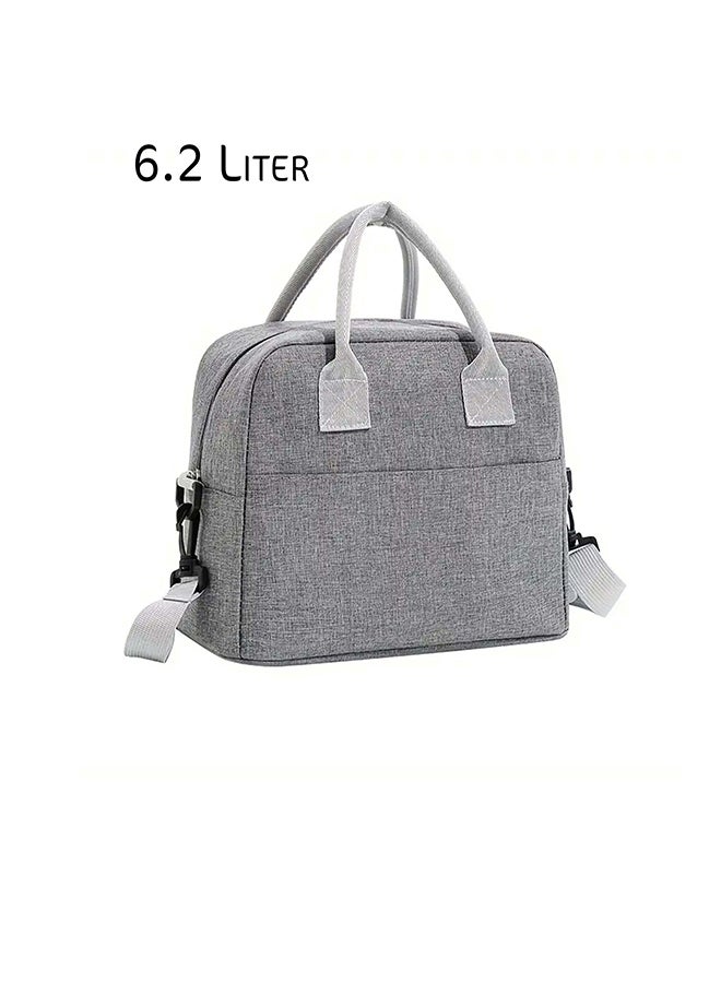 توشيونيكس حقيبة غداء معزولة للمكتب، المدرسة، العمل والسفر – حقيبة طعام حرارية من قماش أوكسفورد مع مقبض وحزام 110 سم – صندوق طعام بسحاب وجيب أمامي – مدمجة، قابلة لإعادة الاستخدام وخفيفة الوزن – الحجم 24×13×20 سم – السعة 6.2 لتر - Image 1