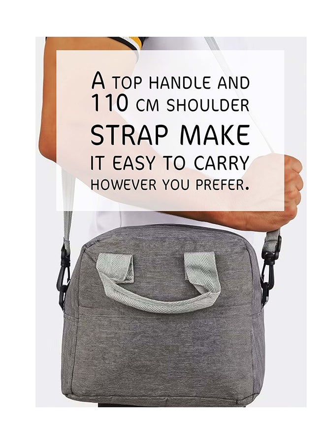 توشيونيكس حقيبة غداء معزولة للمكتب، المدرسة، العمل والسفر – حقيبة طعام حرارية من قماش أوكسفورد مع مقبض وحزام 110 سم – صندوق طعام بسحاب وجيب أمامي – مدمجة، قابلة لإعادة الاستخدام وخفيفة الوزن – الحجم 24×13×20 سم – السعة 6.2 لتر - Image 3