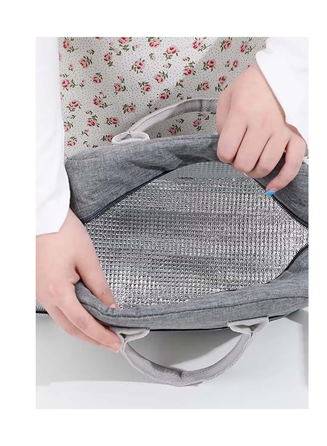 توشيونيكس حقيبة غداء معزولة للمكتب، المدرسة، العمل والسفر – حقيبة طعام حرارية من قماش أوكسفورد مع مقبض وحزام 110 سم – صندوق طعام بسحاب وجيب أمامي – مدمجة، قابلة لإعادة الاستخدام وخفيفة الوزن – الحجم 24×13×20 سم – السعة 6.2 لتر - Image 5