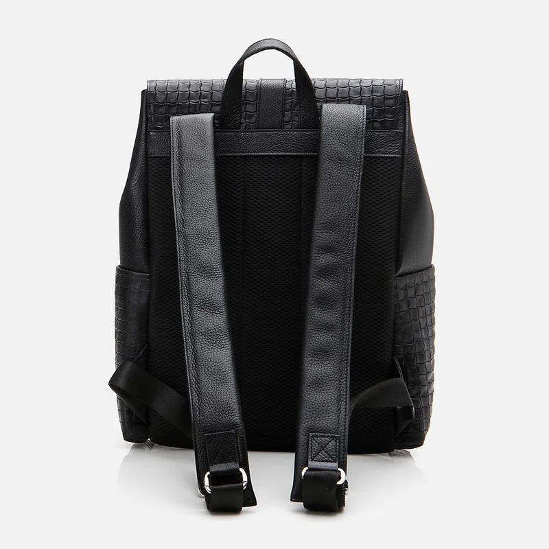 Hotiç 04CAH289020A100 GENUINE Leather Black Men's Backpack