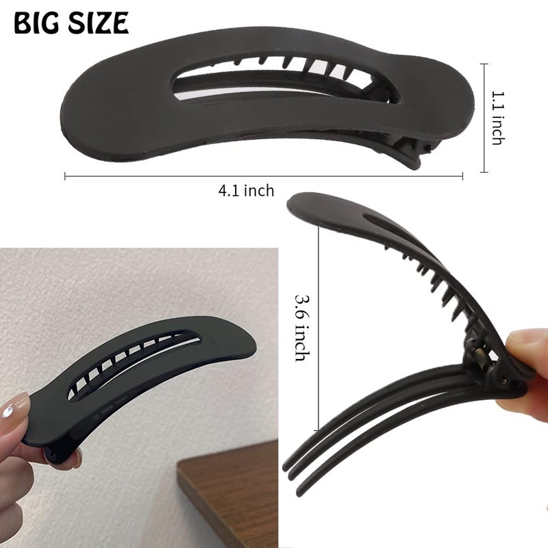 Ahoney Large Alligator Duck-Billed Hair Clips, Ahoney 8 Pack Thick Flat Slide Matte Hair Barrettes and Styling Accessories for Women (Neutral) - Image 3