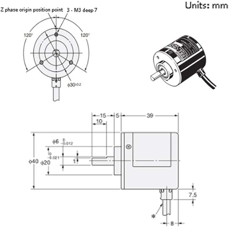 WSDMAVIS 1 Pcs Rotary Encoder E6B2 CWZ6C E6B2-CWZ6C 1024P/R DC 5-24V - Image 5