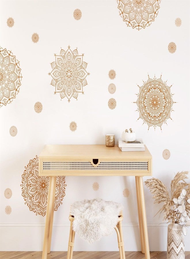 Kazova's Brown Mandala Wall Decals Lotus Flower Yoga & Heart Chakra Stickers Boho Lotus Decor & Headboard Sticker Removable Wall Art Sticker for Bedroom Living Room Decor - Image 5