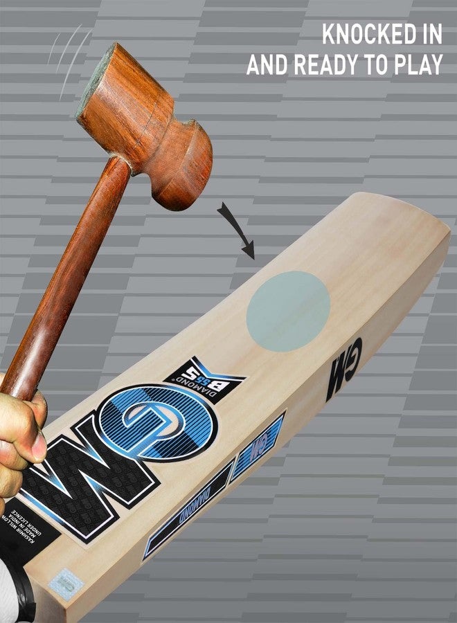 جنرال موتورز مضرب كريكيت GM Diamond Contender من خشب الصفصاف الكشميري للكرة الجلدية | المقاس 5 | خفيف الوزن | غطاء مجاني | - Image 4