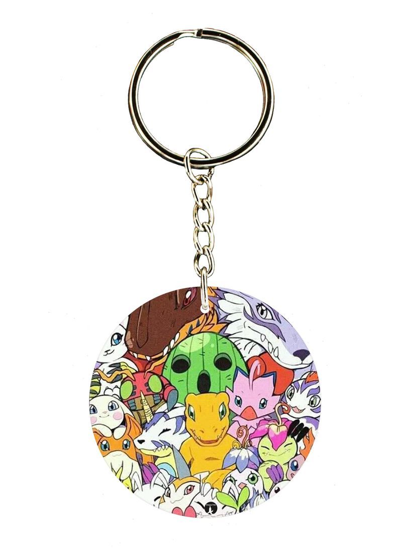 RKN Anime Digimon Double Side Printed Keychain