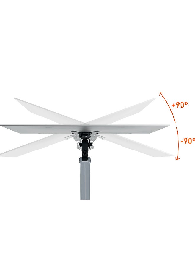 Durable Single Monitor Desk Mount for up to 34" Displays, Steel, Silver | Heavy-Duty Height Adjustable Single Monitor Arm, VESA Desk/Grommet Mount, Silver - Image 3