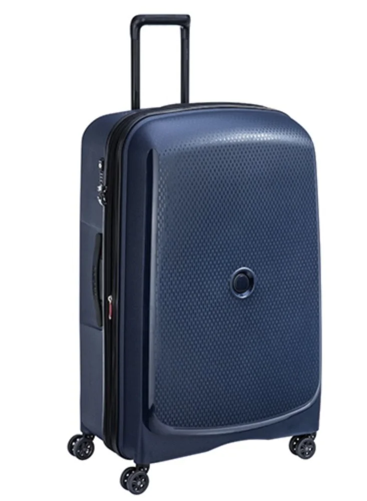 DELSEY Paris Belmont+ 83cm Hardcase 4 Double Wheel Expandable Check In Luggage Trolley Blue
