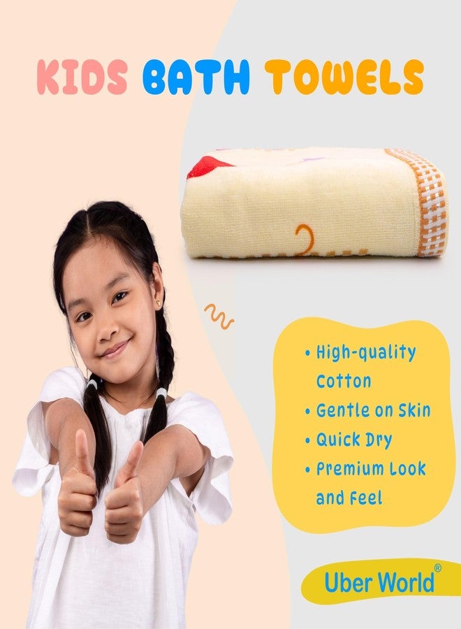 Uber World Cotton Terry Bath Towel for Kids |Women Bath Towel|Towels for Bath|Towel for Girls |Women Cotton Bath Towels | Ideal for Bath, Travel, Gym, Beach, Pool, and Yoga | Genie | Yellow (1) - Image 3