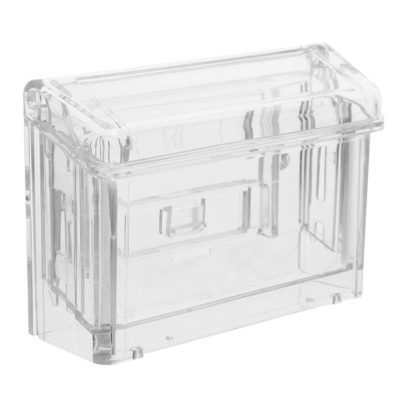 Clear Acrylic Business Card Holder Desk Storage Organizer Dustproof Flip Cover Long - Image 2
