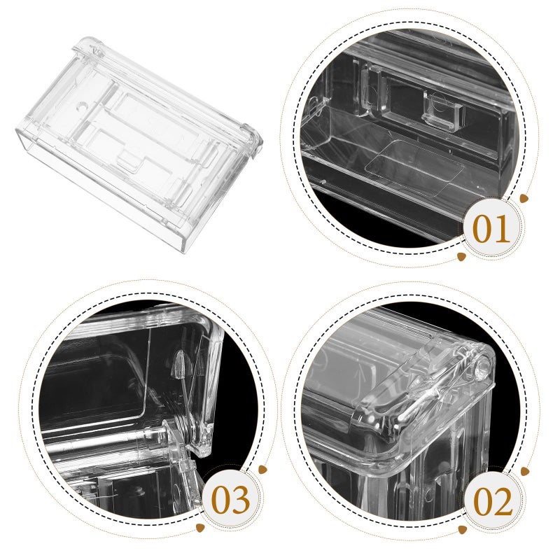 Clear Acrylic Business Card Holder Desk Storage Organizer Dustproof Flip Cover Long - Image 5
