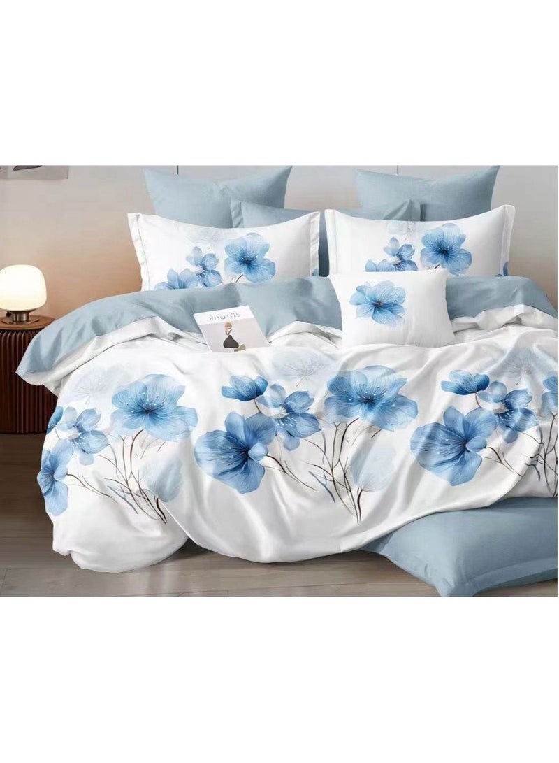 AL RAID 6PCS Soft King Size Bed Sheets Set | Premium Microfiber Cotton Bedsheet Set | Includes 1 Duvet Cover | 1 Fitted Sheet with Extra Deep Pockets | 4 Pillowcases 220x240cm