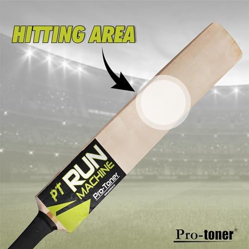 Protoner Cricket Tennis Bat, Wooden, for Ages 4-12+ Years (No.2, Age 4+ (26inch)) - Image 2