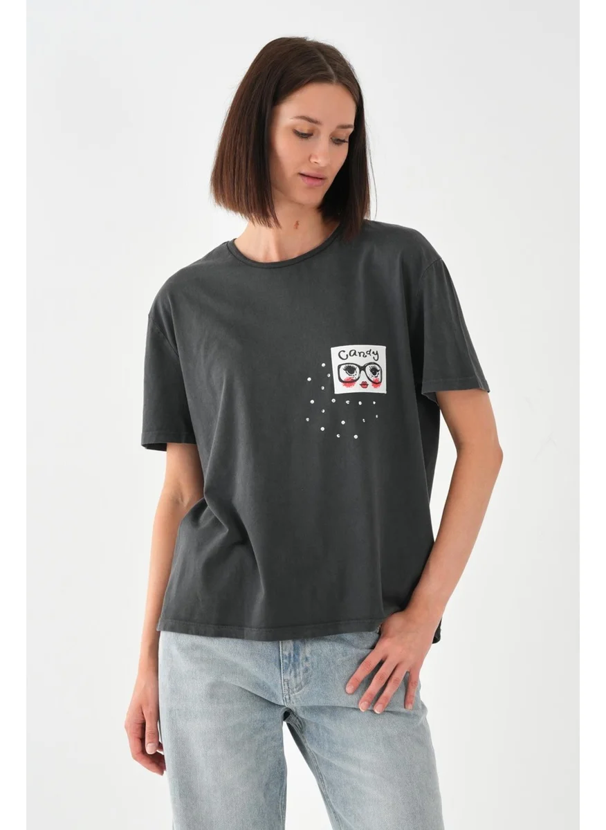 Alexander Gardi Alexandergardi Printed Anthracite Women's T-Shirt
