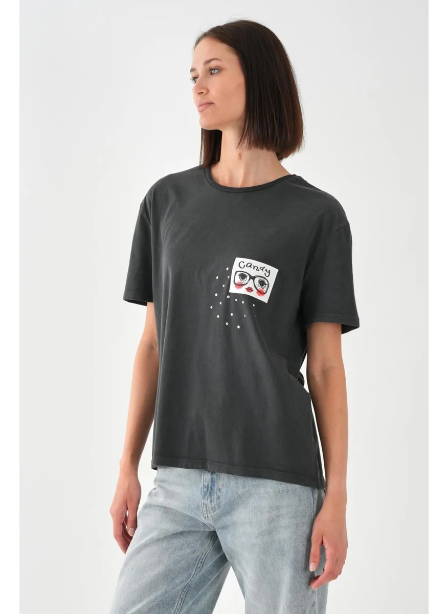 Alexander Gardi Alexandergardi Printed Anthracite Women's T-Shirt