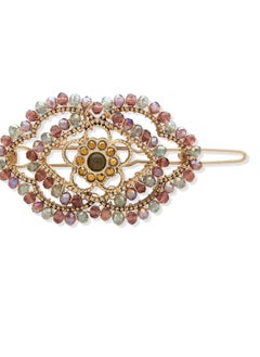 Lonna & Lilly LONNA AND LILLY Gold and Beaded Hair Barrette with Classic Barrette Closure, Featuring Subtle Evil Eye Design and Beautiful Beading 