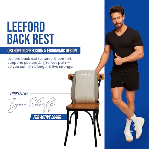 Leeford Back Support for Office Chair, Home, Chair, Car | Car Seat Back Support for Lower Back Pain | Easy Lumbar Support Pillow | Soft, Breathable & Comfortable - Image 3