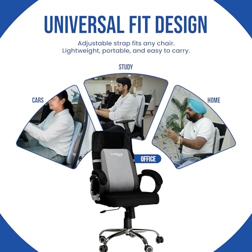 Leeford Back Support for Office Chair, Home, Chair, Car | Car Seat Back Support for Lower Back Pain | Easy Lumbar Support Pillow | Soft, Breathable & Comfortable - Image 5