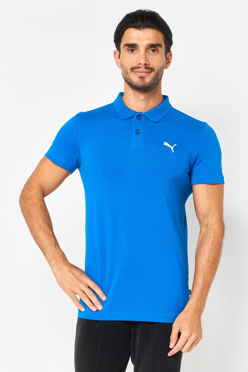 PUMA Men Slim Fit Short Sleeve Embroidered Logo Outdoor Polo Shirt, Blue - Image 1