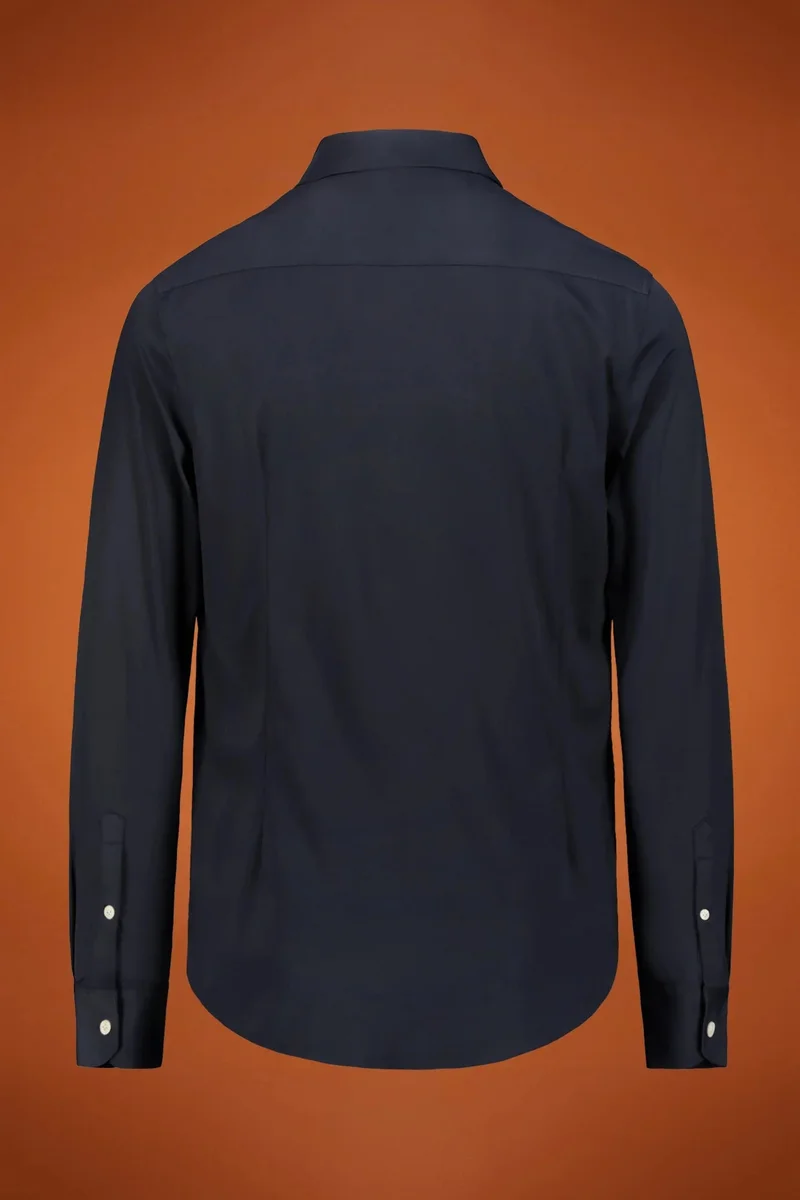 Doppelganger Men's welding shirts with classic collar nylon fabric solid colour regular fit - DK Blue