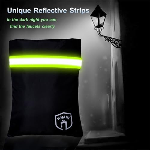 WNATN Outdoor Faucet Cover Socks for Winter Freeze Protection,Spigot Covers Winter Insulated 7.8" H x 6.2" W,Hose bib Covers for Winter,Set of 3(Black) - Image 5