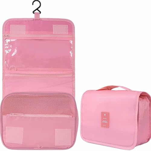SPRQCART Travel Toiletry Pouch – Women’s Washbag for Skincare, Makeup -Pink - Image 1