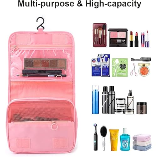 SPRQCART Travel Toiletry Pouch – Women’s Washbag for Skincare, Makeup -Pink - Image 3