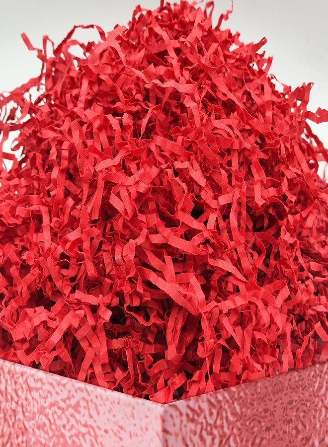 DOTUHAO 8 OZ Crinkle Cut Paper Shred, Red Color Crinkle Paper, Gift Basket & Box Filler for Wrapping, Basket Filling with Birthdays, Weddings (Red, 8 OZ - Image 1