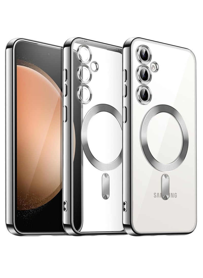 BORTONY Samsung Galaxy S24 FE Magnetic Case Cover Full Camera Lens Protection Compatible with MagSafe Wireless Charging Shockproof Electroplated TPU Phone Cover - Image 1