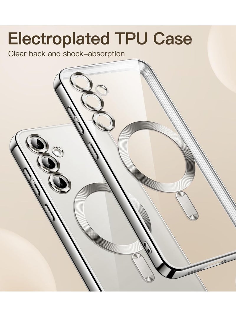 BORTONY Samsung Galaxy S24 FE Magnetic Case Cover Full Camera Lens Protection Compatible with MagSafe Wireless Charging Shockproof Electroplated TPU Phone Cover - Image 4