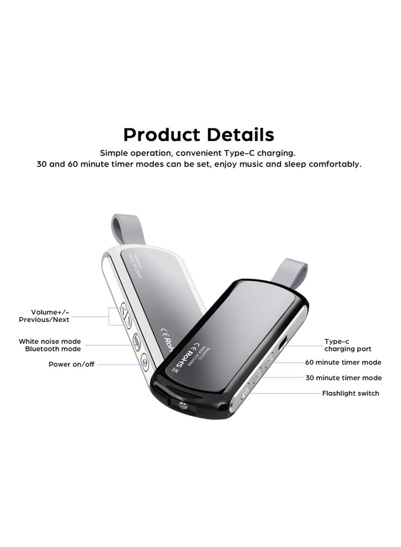 KASTWAVE Pillow Speaker Bone Conduction Stereo, Mini Portable Bluetooth Wireless Sleep Headphones, Insomnia White Noise Machine for Side Sleepers, Black - Image 4