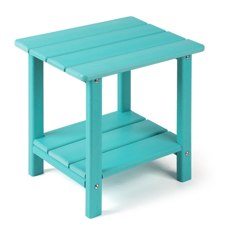 Apolimi Adirondack Outdoor Side Table, 2-Tier Sturdy Patio End Table Weather Resistant, 16.5" Solid Side Table for Patio, Pool, Porch - Image 1
