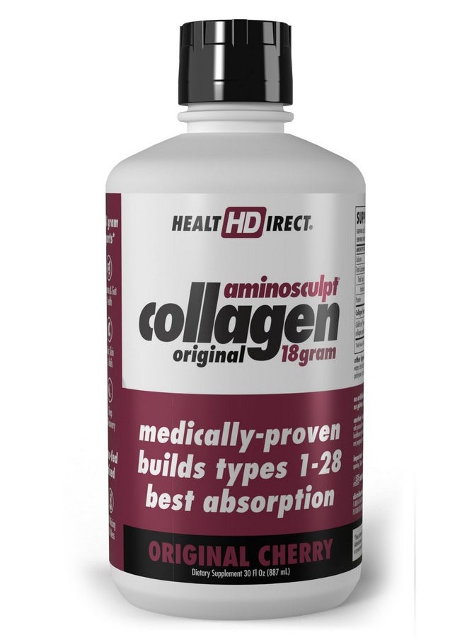 Health Direct - HEALTH DIRECT - AminoSculpt Liquid Collagen - 30 Fl Oz - 18 Grams of Premium Medical-Grade Collagen Liquid for Women - Original Cherry - Image 1