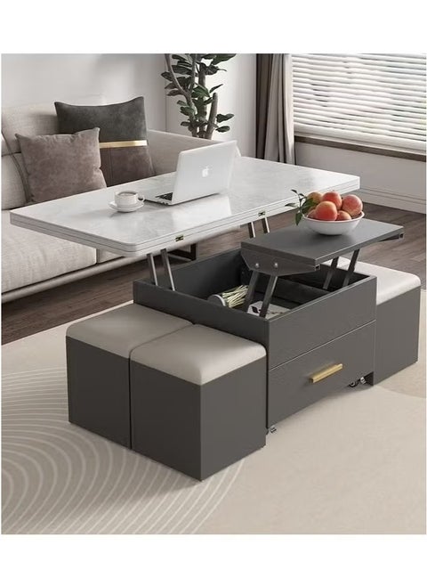 Multifunctional Adjustable Height Modern Dining Table Set Coffee Table Set