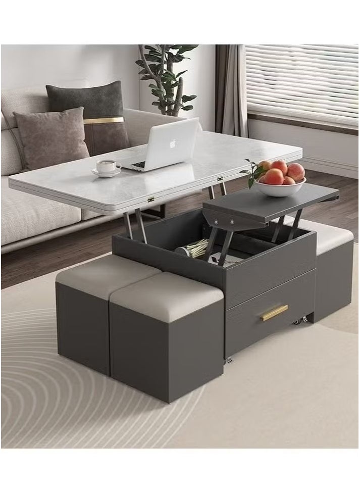 Multifunctional Adjustable Height Modern Dining Table Set Coffee Table Set