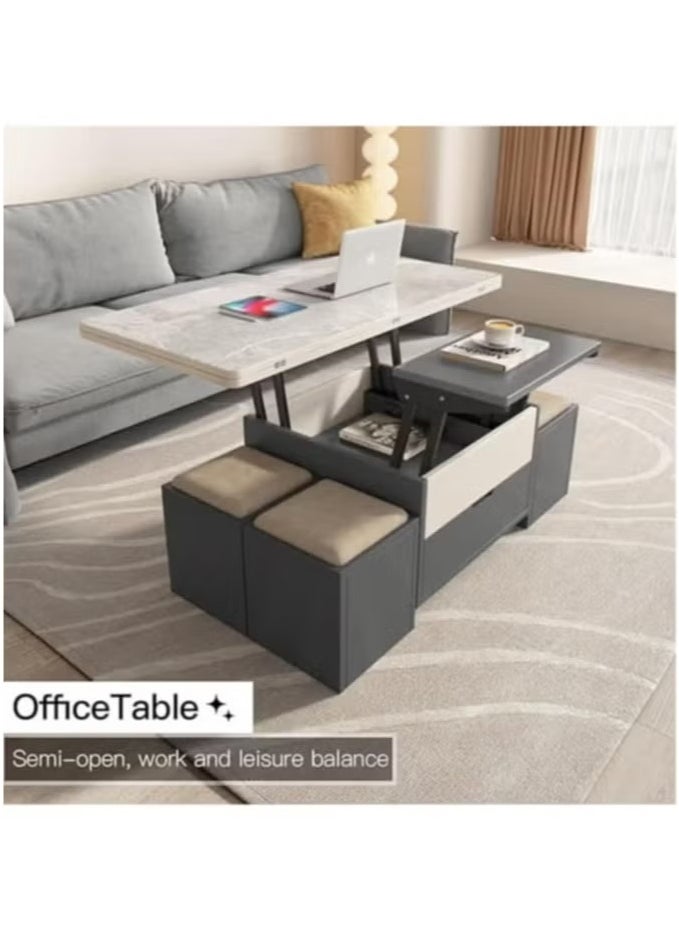 Multifunctional Adjustable Height Modern Dining Table Set Coffee Table Set