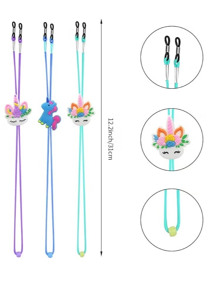 8PCS Kids Glasses Strap Unicorn Rainbow Adjuster Stretchy Eyeglass Strap for Girls Boys, Multicolor, Large - Image 4