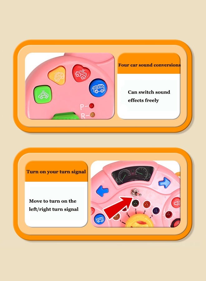 Spinning the steering wheel toy Multi-function steering wheel toy Simulated car steering wheel toy Simulated driving toys Bring a key With music and lights Educational toys Children's early educatio - Image 5