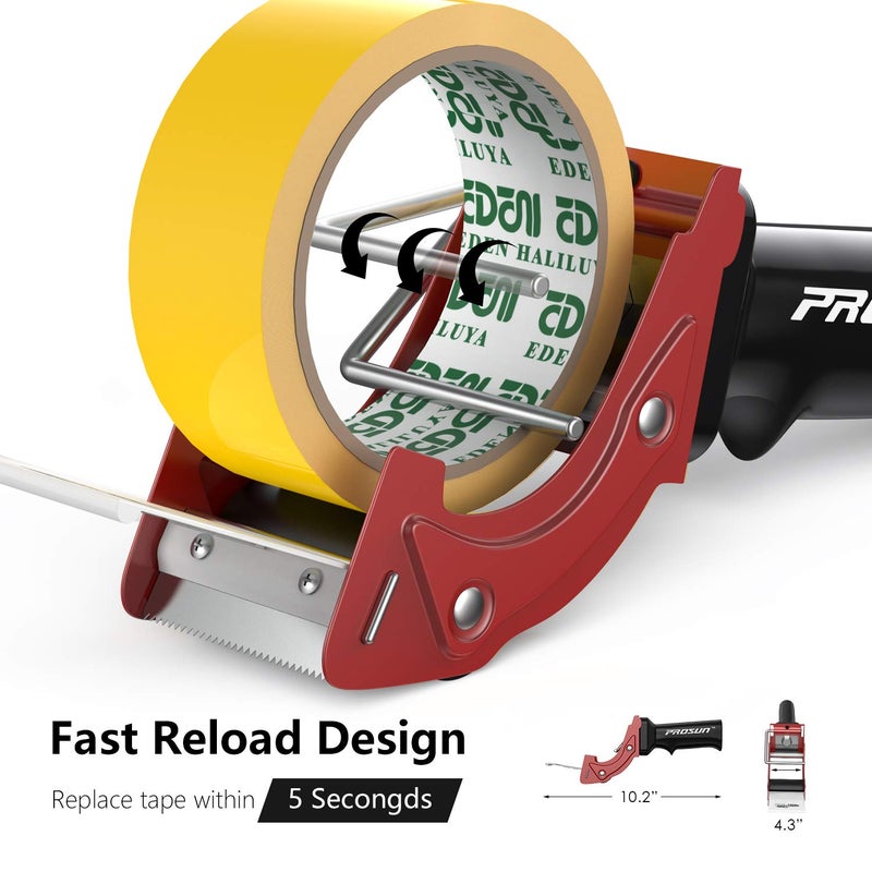 PROSUN Fast Reload 2 Inch Tape Gun Dispenser Packing Packaging Sealing Cutter TG01 (Red) - Image 2